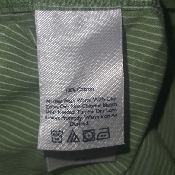 Eddie Bauer Men's Legend Classic Fit Striped Long Sleeve Shirt Medium Green - Picture 5 of 7